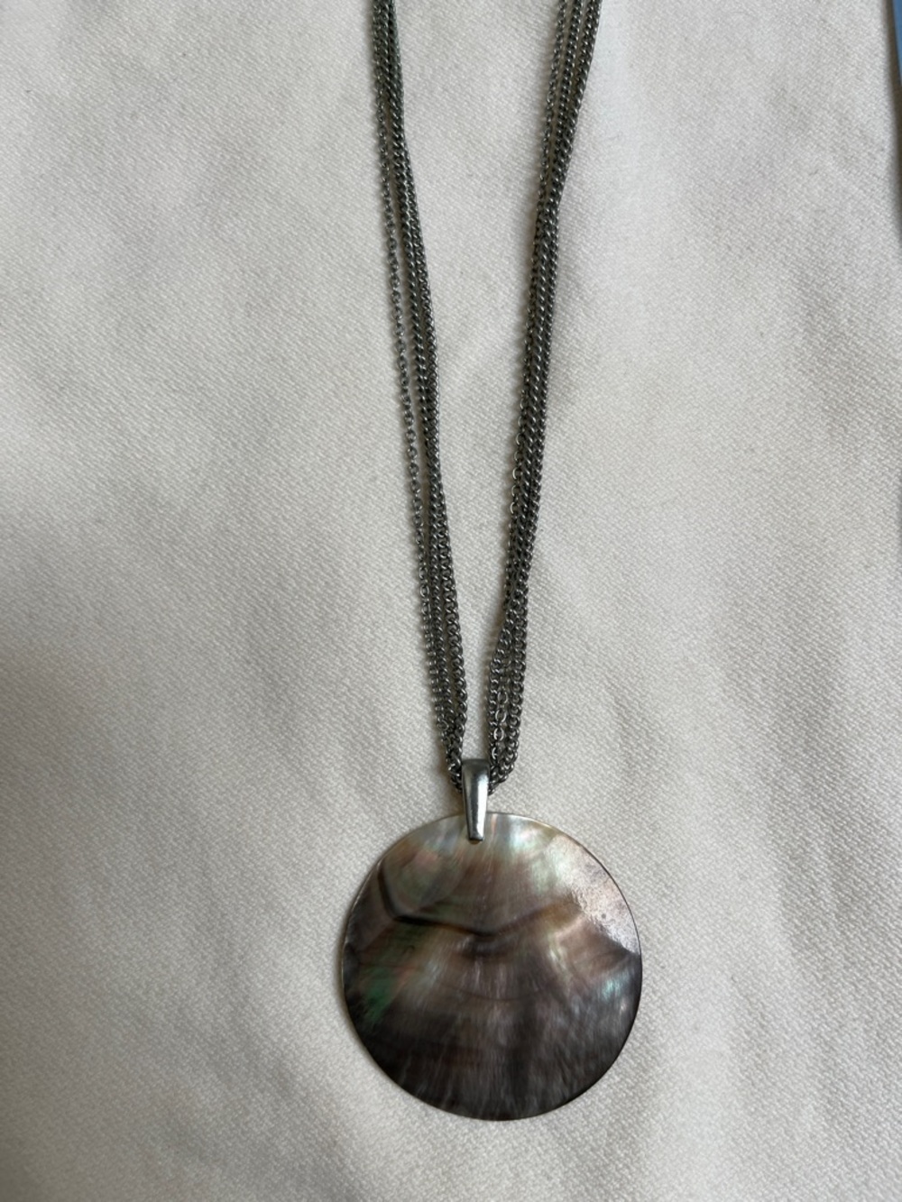 Kenneth Cole Shell Pendant Necklace with Silver Tone Chain